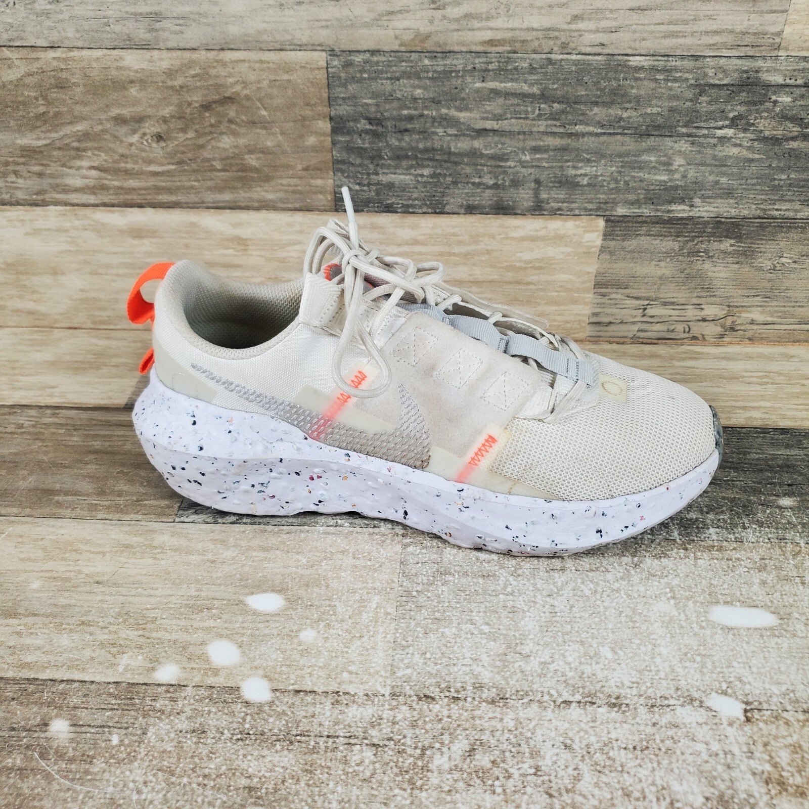Nike Crater Impact Womens Shoes Sz 8.5 Running Beige White Lace-Up Sneakers